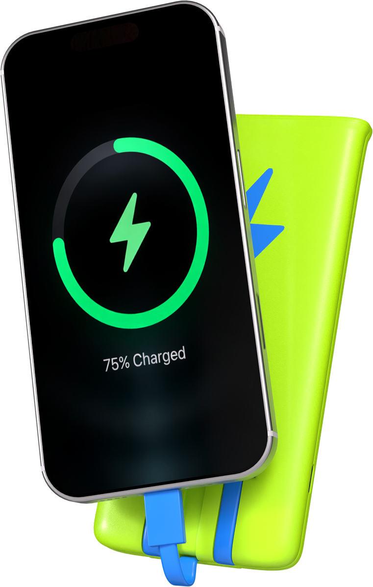 Телефон, зареждащ се от Grab Power батерия